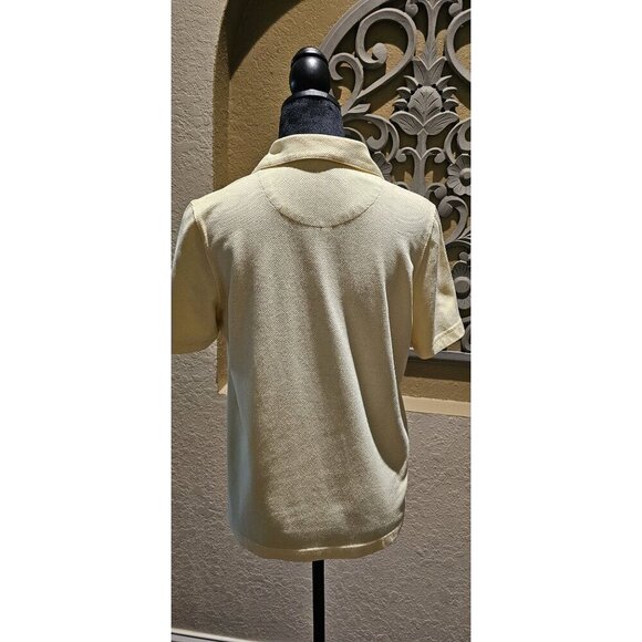 Vintage Preppy Koret Francesca Butter Yellow S Polo Short Sleeve Shirt W/ Emb. - Picture 2 of 4